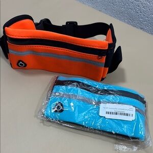 NWOT Orange and Blue Waist Bags / running pouch belts​​​​